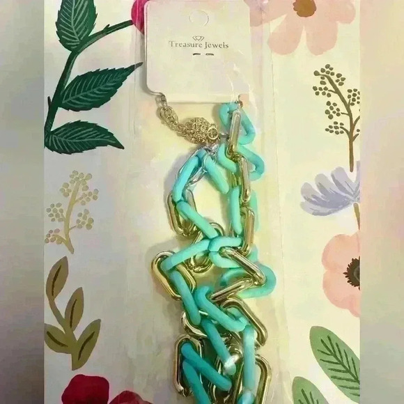 Beautiful gold and turquoise necklace - Picture 3 of 6